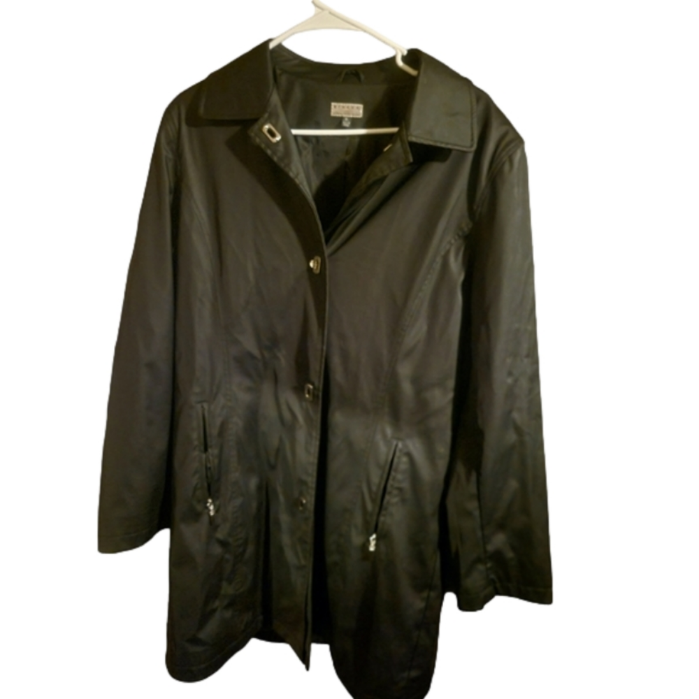 Giacca Gallery Company Womens Black Long Sleeve Button Overcoat size xl